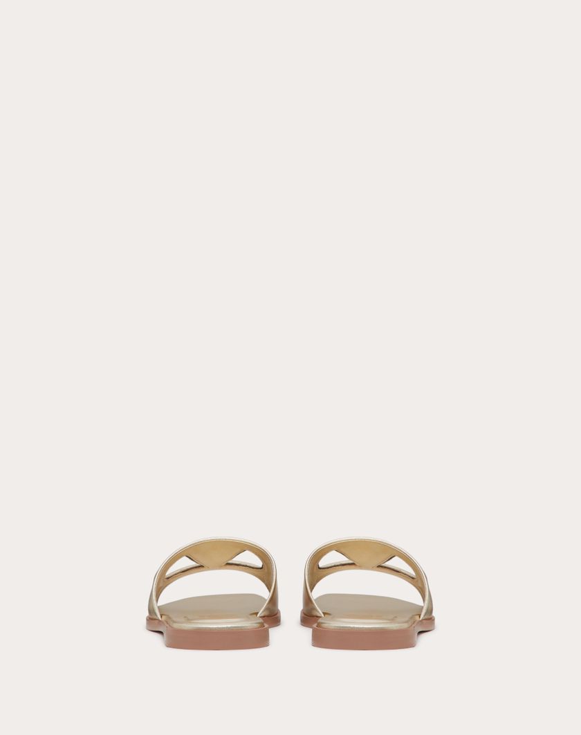 VLOGO CUT-OUT LAMINATED NAPPA LEATHER SLIDE SANDAL - Image 5